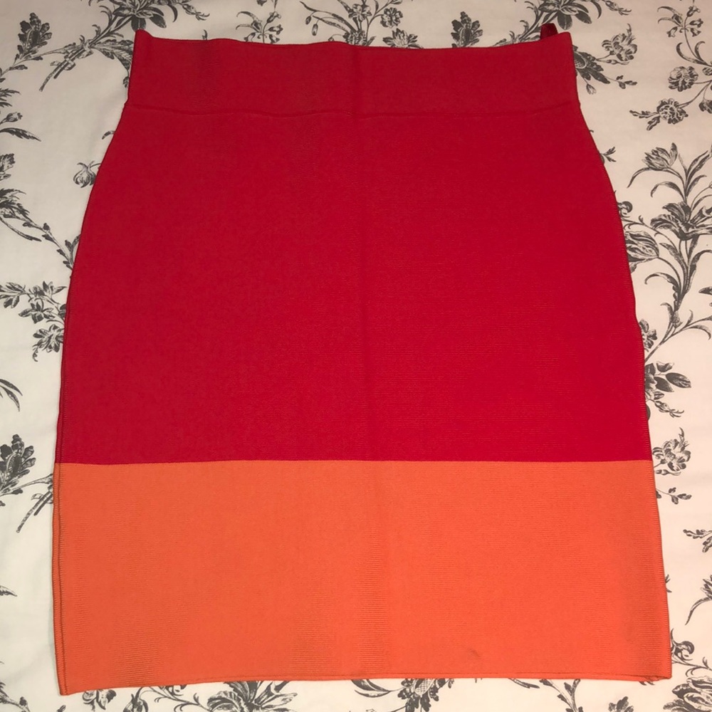 BCBGMAXAZRIA Color Block Mini Skirt